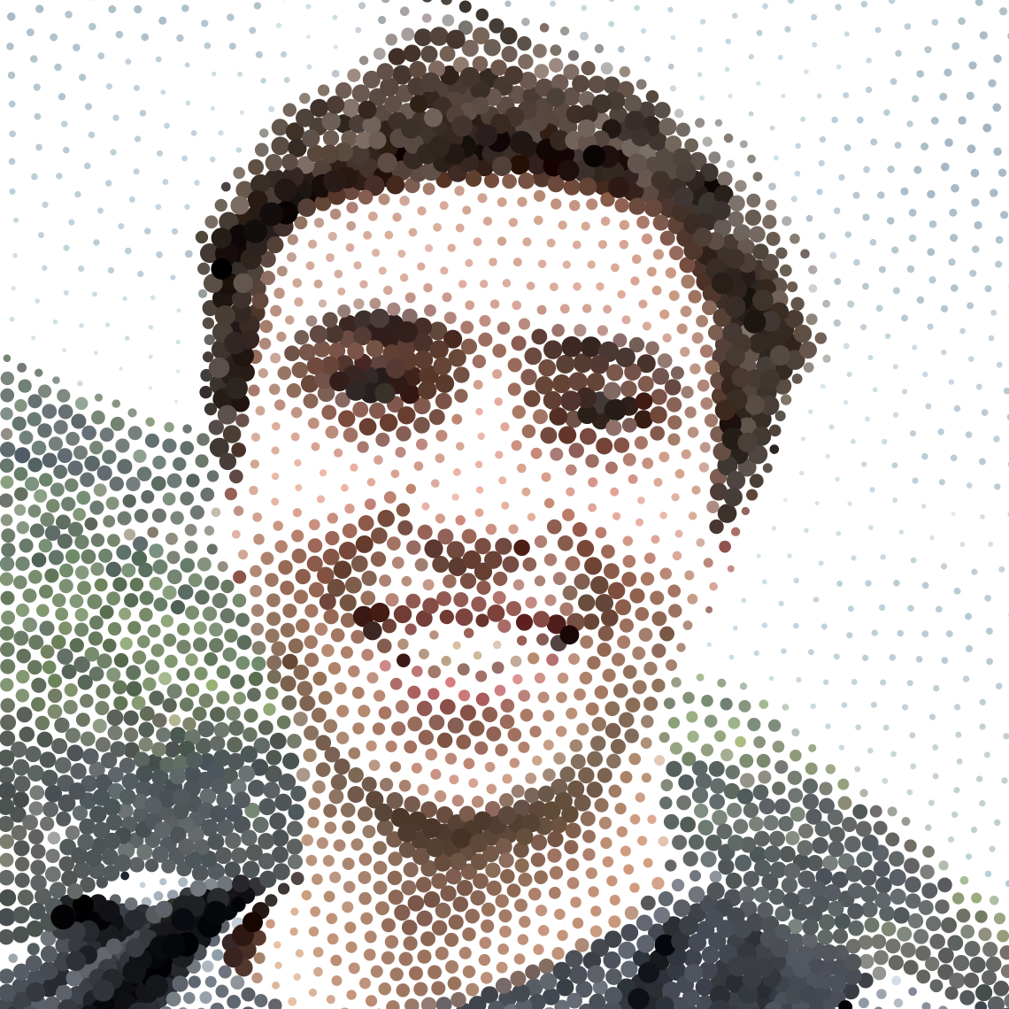 Voronoi stippled selfie of website author